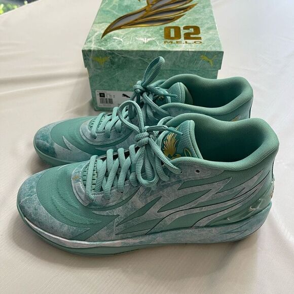 PUMA MELO MB.02 Jade Green Basketball Size 11 Rare Special Original Box main image 12
